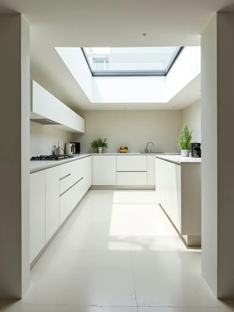 Clean, modern kitchen with sustainable features and minimalist aesthetic